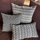 Navy blue and beige Kachin cushion cover (RIDA)