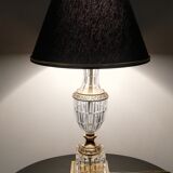 Lampe de chevet en verre ciselé et laiton doré