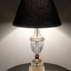 Lampe de chevet en verre ciselé et laiton doré