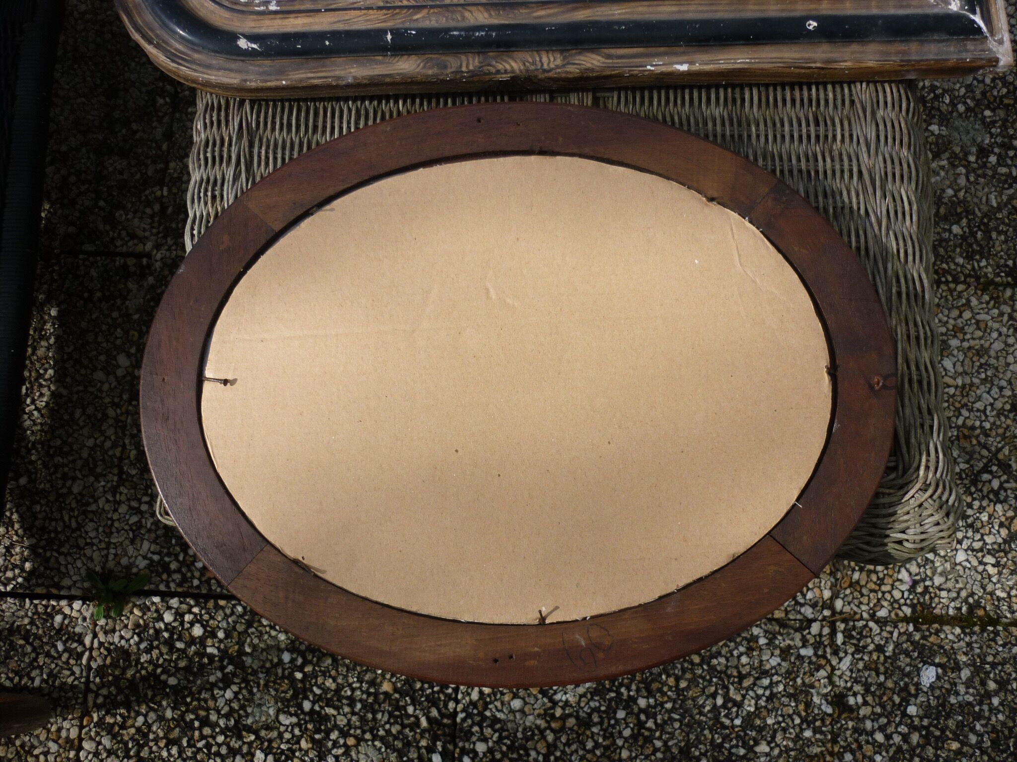 Oval wooden frame and 47.5 cm window