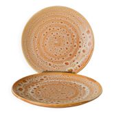 Pair of ceramic dessert plates, Niderviller, Fauve model, 1960.