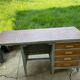 Children's desk in wood, patinated gray