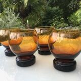 Set of 4 vintage amber cups
