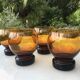Set de 4 coupes ambre vintage