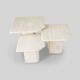 A set of 3 vintage italian travertine nesting tables