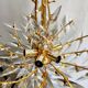 Rafael Tormo 6-light chandelier in gold metal and transparent tassels