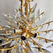 Rafael Tormo 6-light chandelier in gold metal and transparent tassels