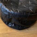 Patchwork leather pouf in de Sede style