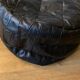 Patchwork leather pouf in de Sede style