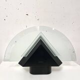 Postmodern geometric glass and metal lamp, small model, 1980