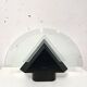 Postmodern geometric glass and metal lamp, small model, 1980