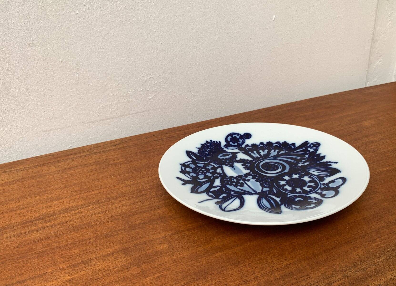 Vintage German peacock wall plate by Bjørn Wiinblad for Rosenthal, 1970s.