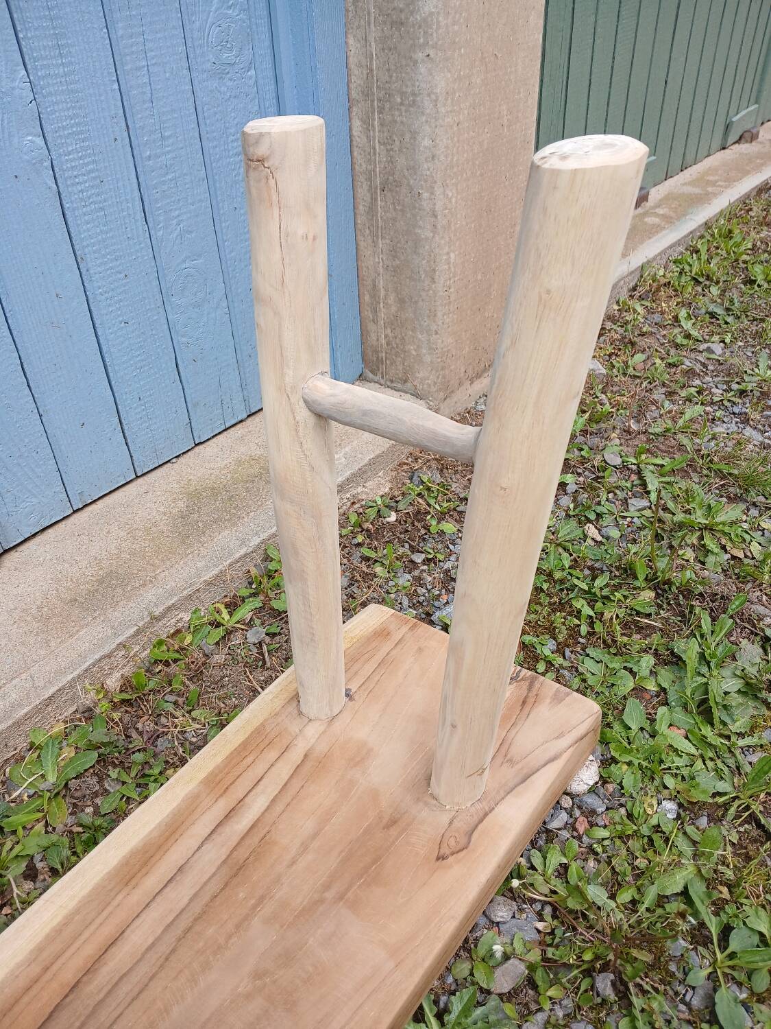Small bench in raw solid wood