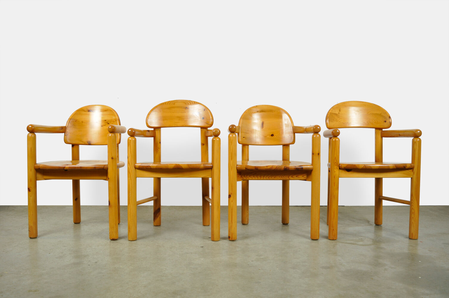 Vintage pine dining chairs by Rainer Daumiller for Hirtshals Sawmill, Denmark 70s