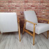 A pair of renovated armchairs "LIS", Fox, Poland 1960s