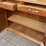 Art Nouveau period sideboard in walnut and walnut burl from the 1900s, Nancy school