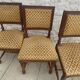 3 antique style chairs with velvet seats and backrests
