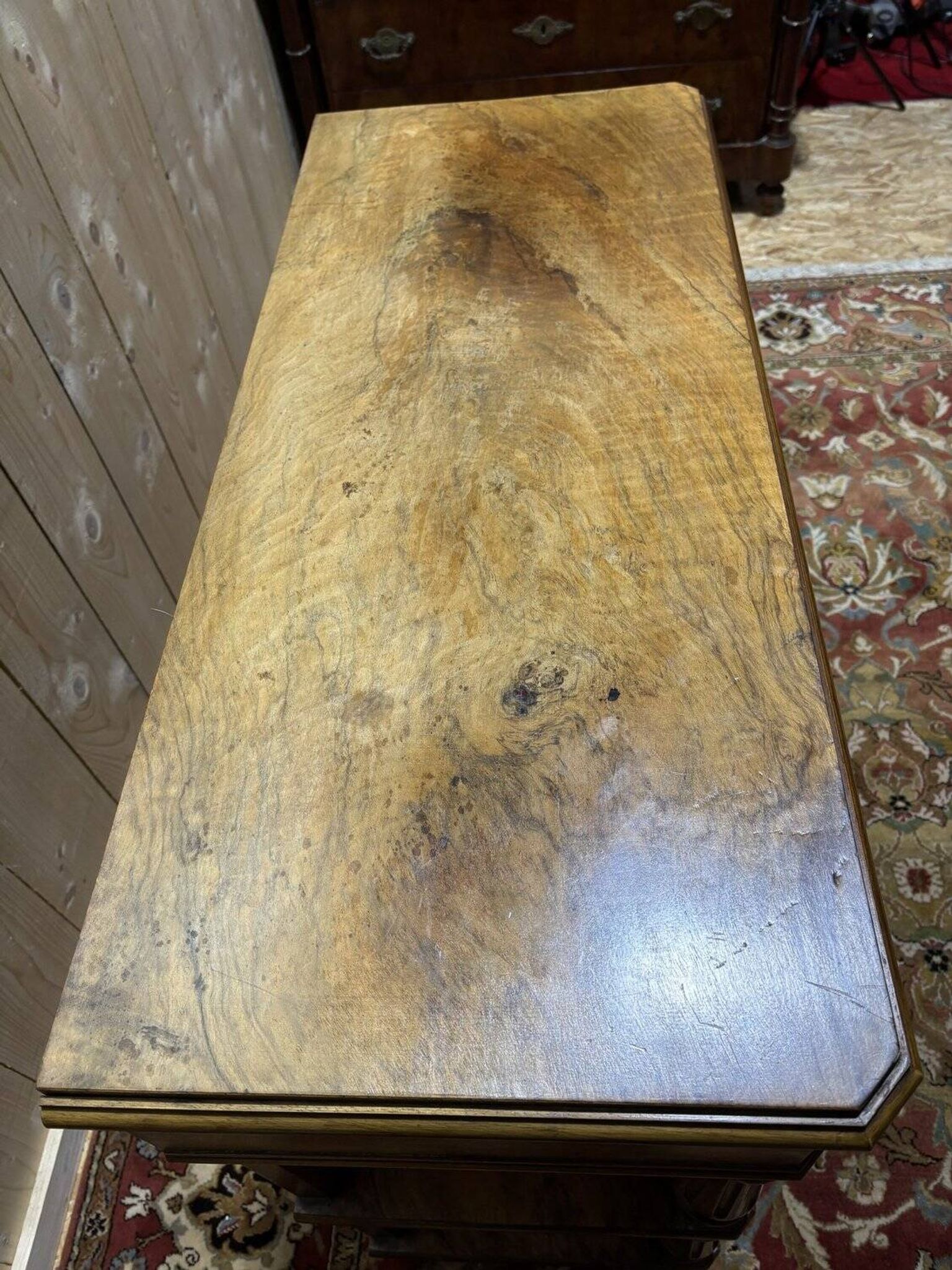 Napoleon III period console in walnut and veneer