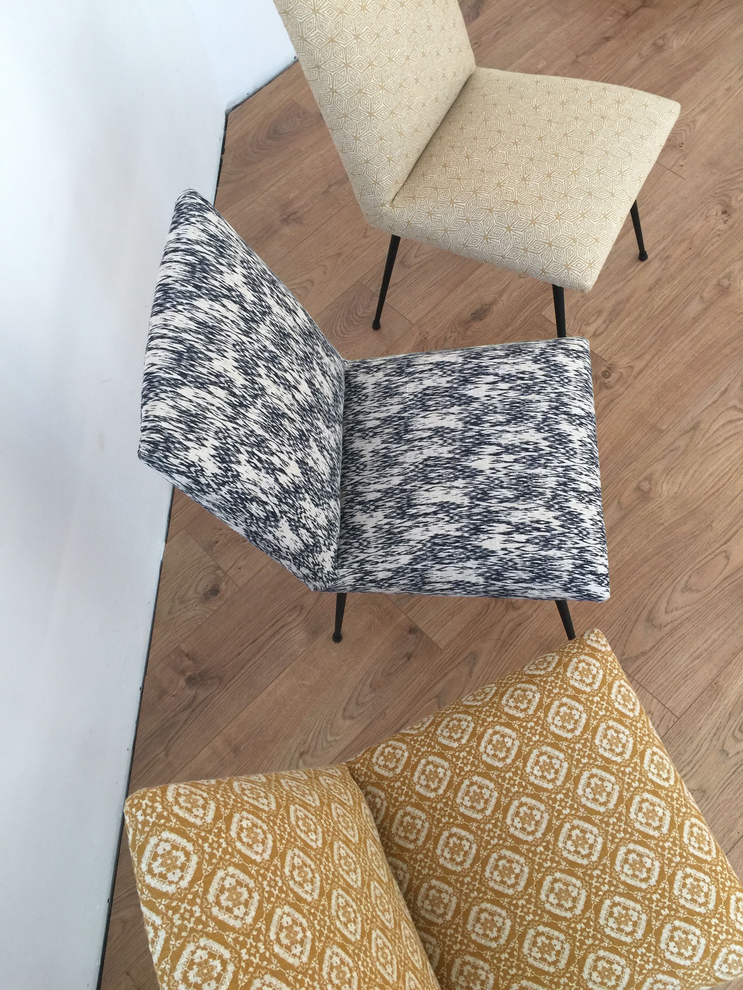 Trio of chairs from the years 70 completely renovated