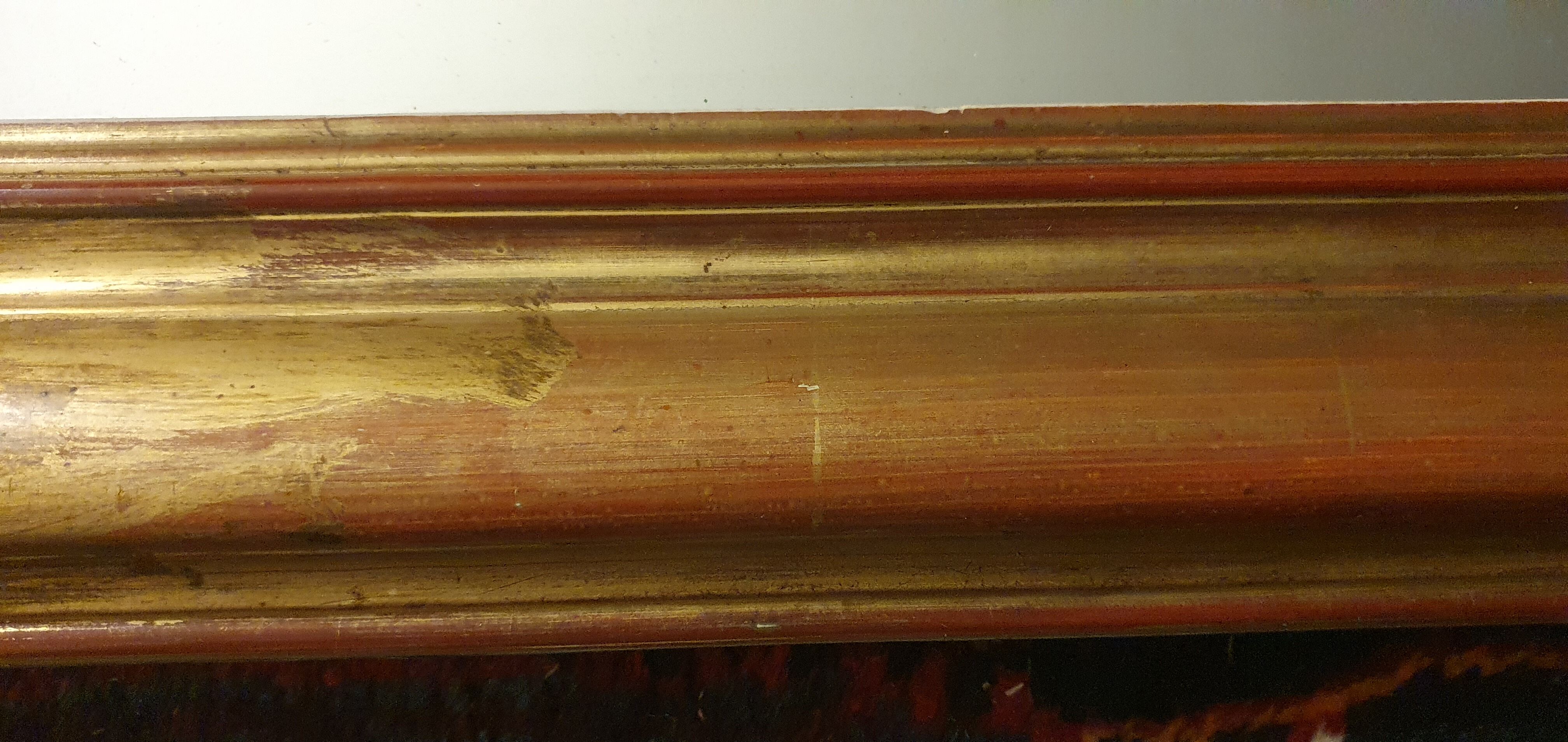 Large Louis Philippe mirror gilded with leaf. 137 x 99 cm.