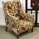 Fauteuil anglais des années 1930 à tissu fleurs