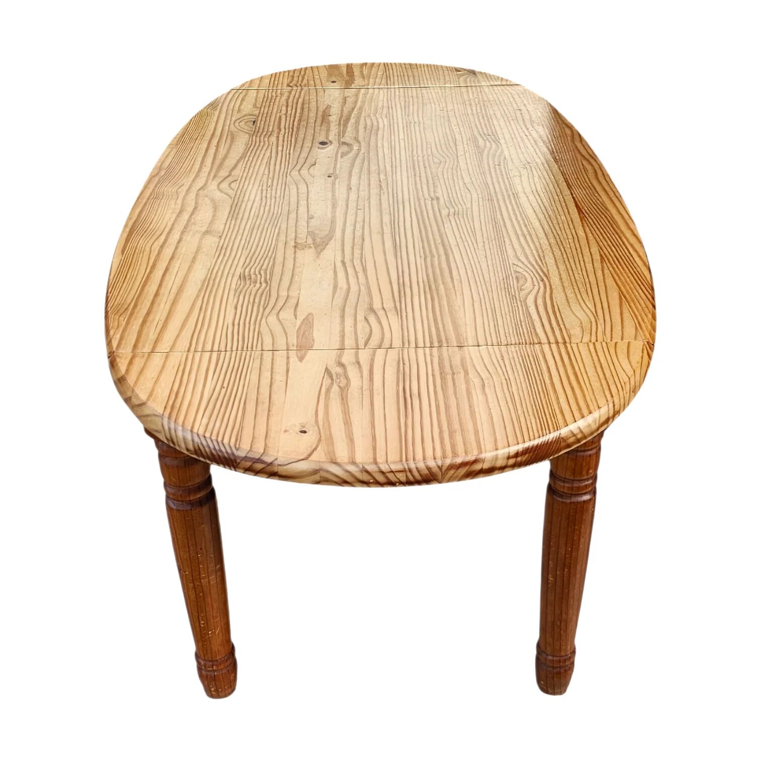 Extendable oval pine dining table 1970s