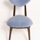 Chaise cœur en velours de coton bleu violet mid-century