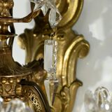 Bronze and Crystal Wall Lights with Pendants, Louis XV style – Late 19th century