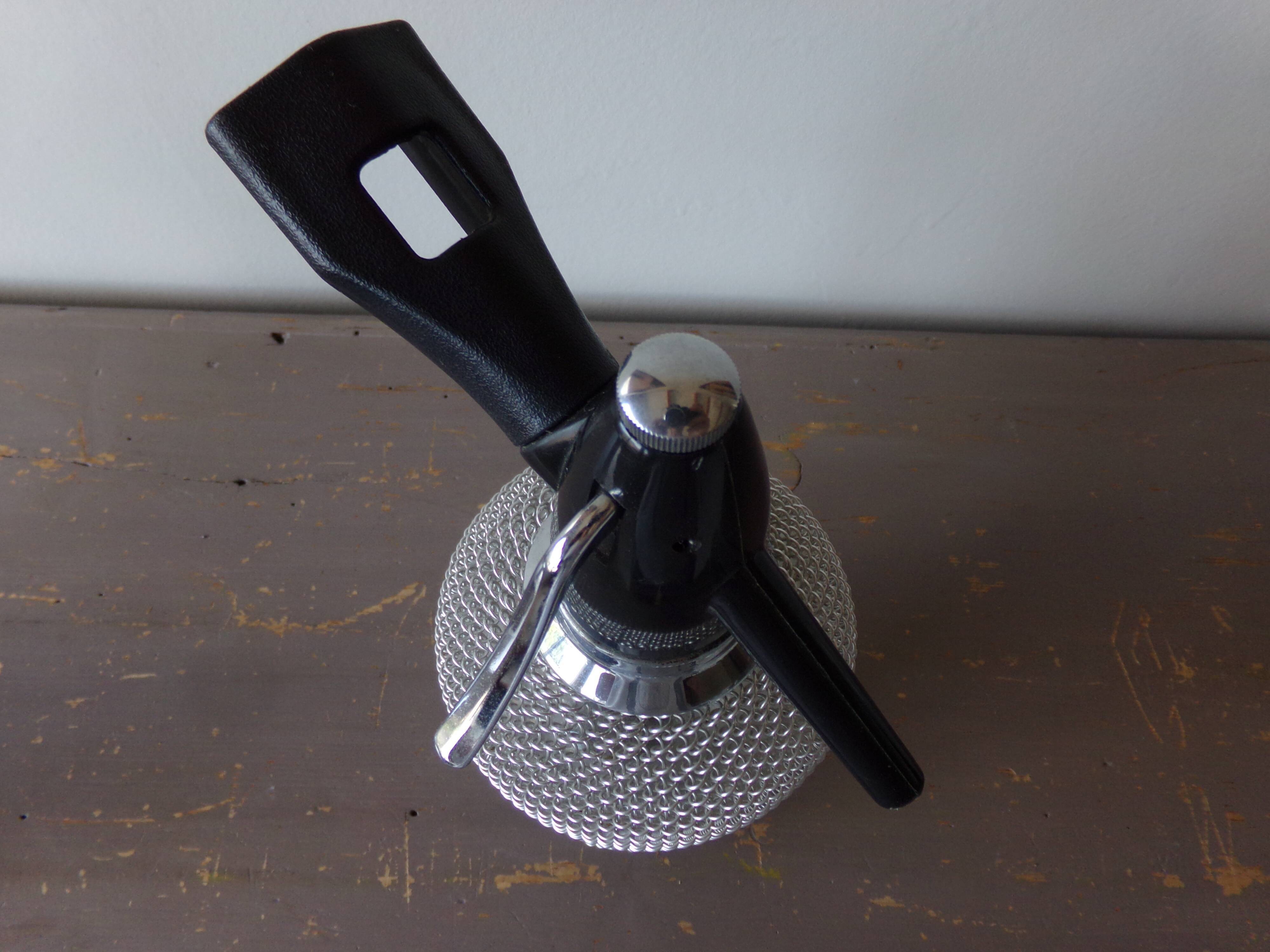 Glass Siphon and Braided Steel Mesh - Made in Czechoslovakia