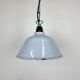 Industrial French Grey Enamel Factory Pendant Lamp, 1960s