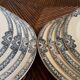 Series of 8 soup plates Earth iron model Jumièges