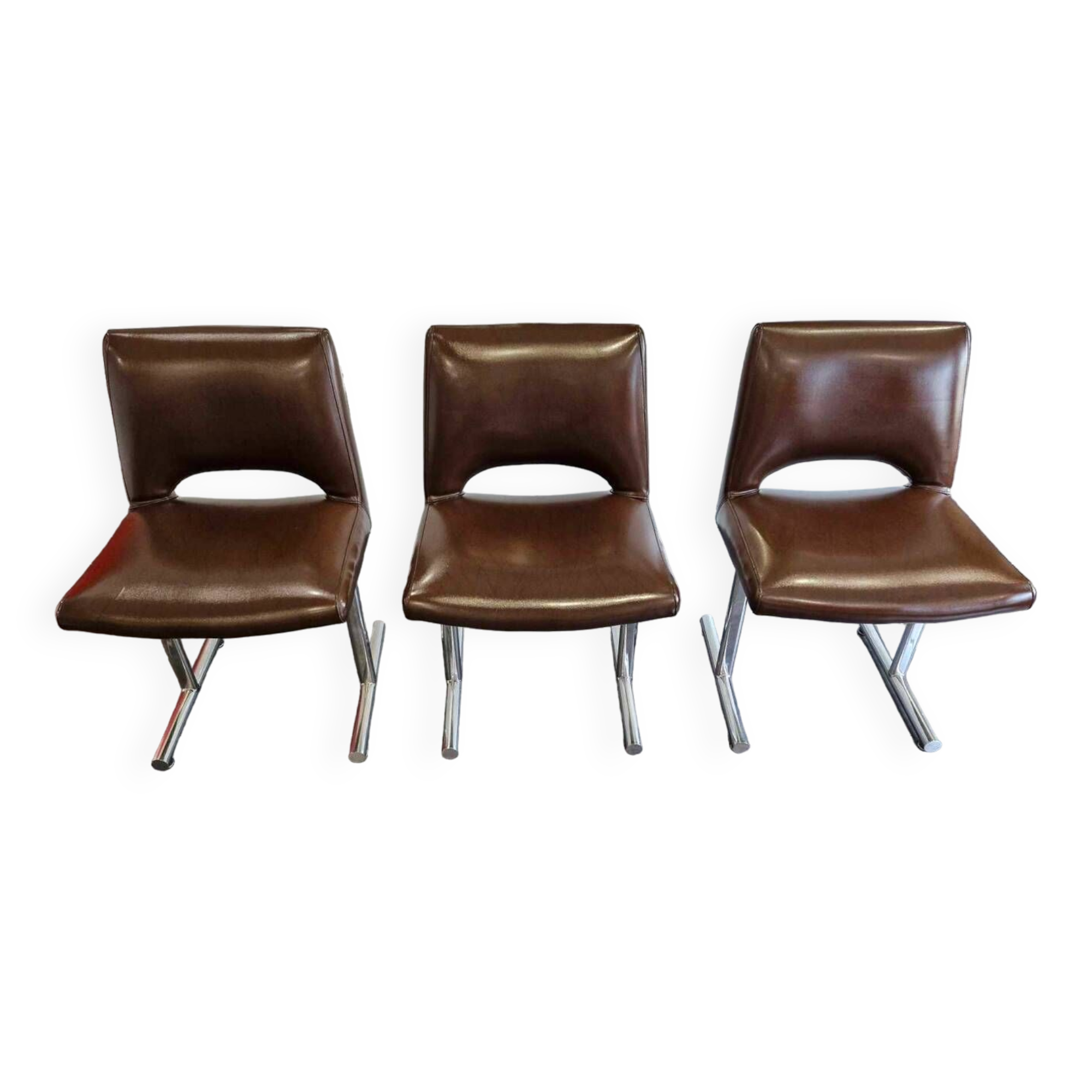 Set of 3 designer chairs by Georges Frydman, 1960s