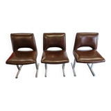 Set of 3 designer chairs by Georges Frydman, 1960s