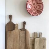 Round Moroccan terracotta dish, striped patterns