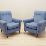 Fauteuil italien bleu, années 70