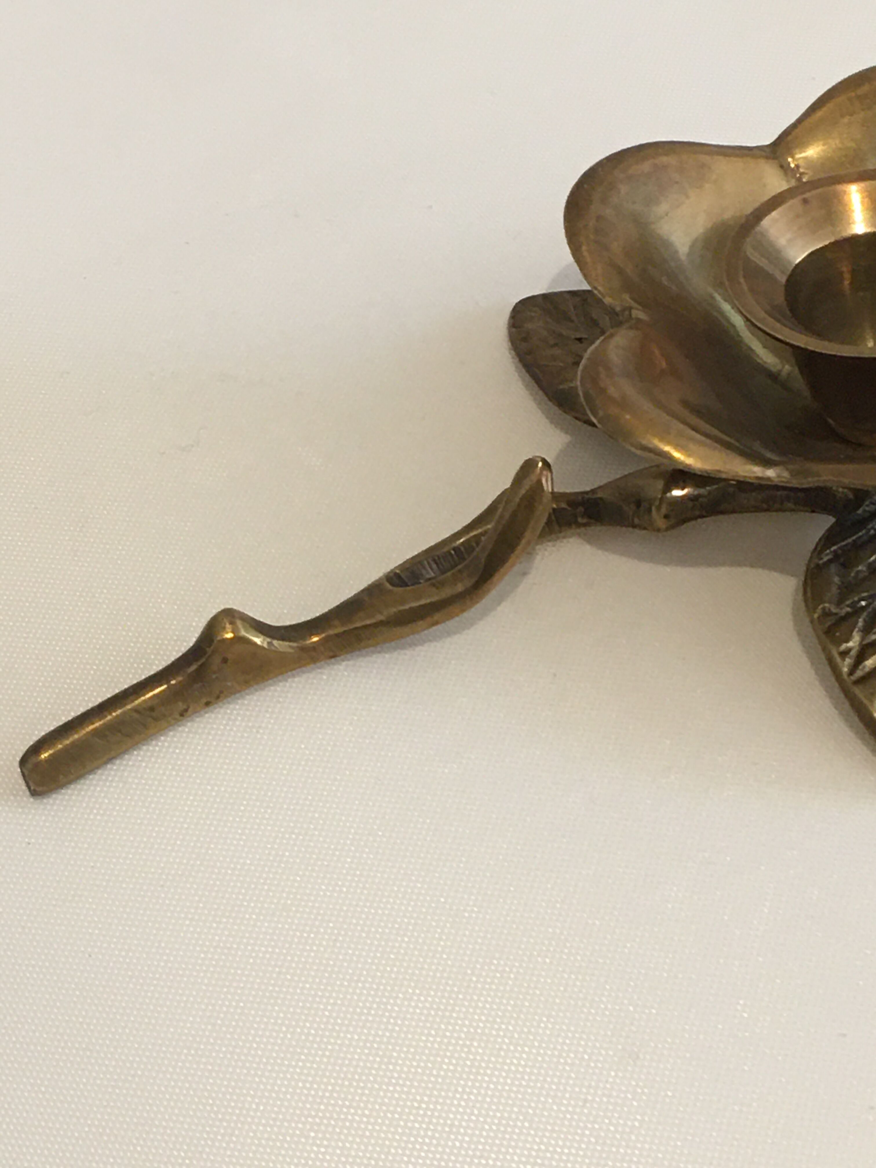 Brass "flower" candlestick