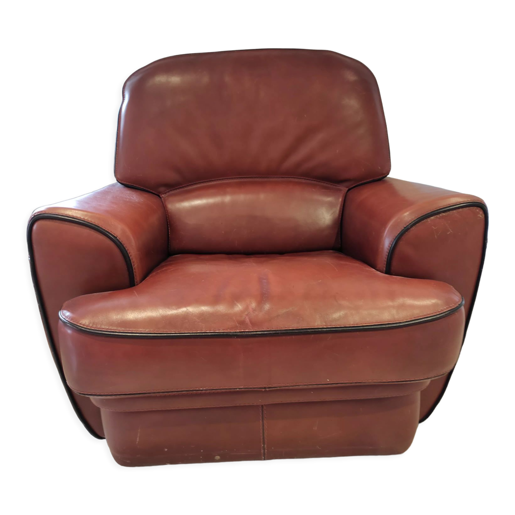 Full grain leather armchair