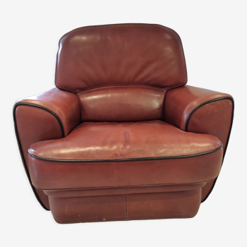 Full grain leather armchair