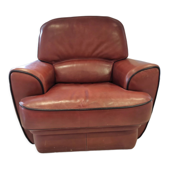 Full grain leather armchair