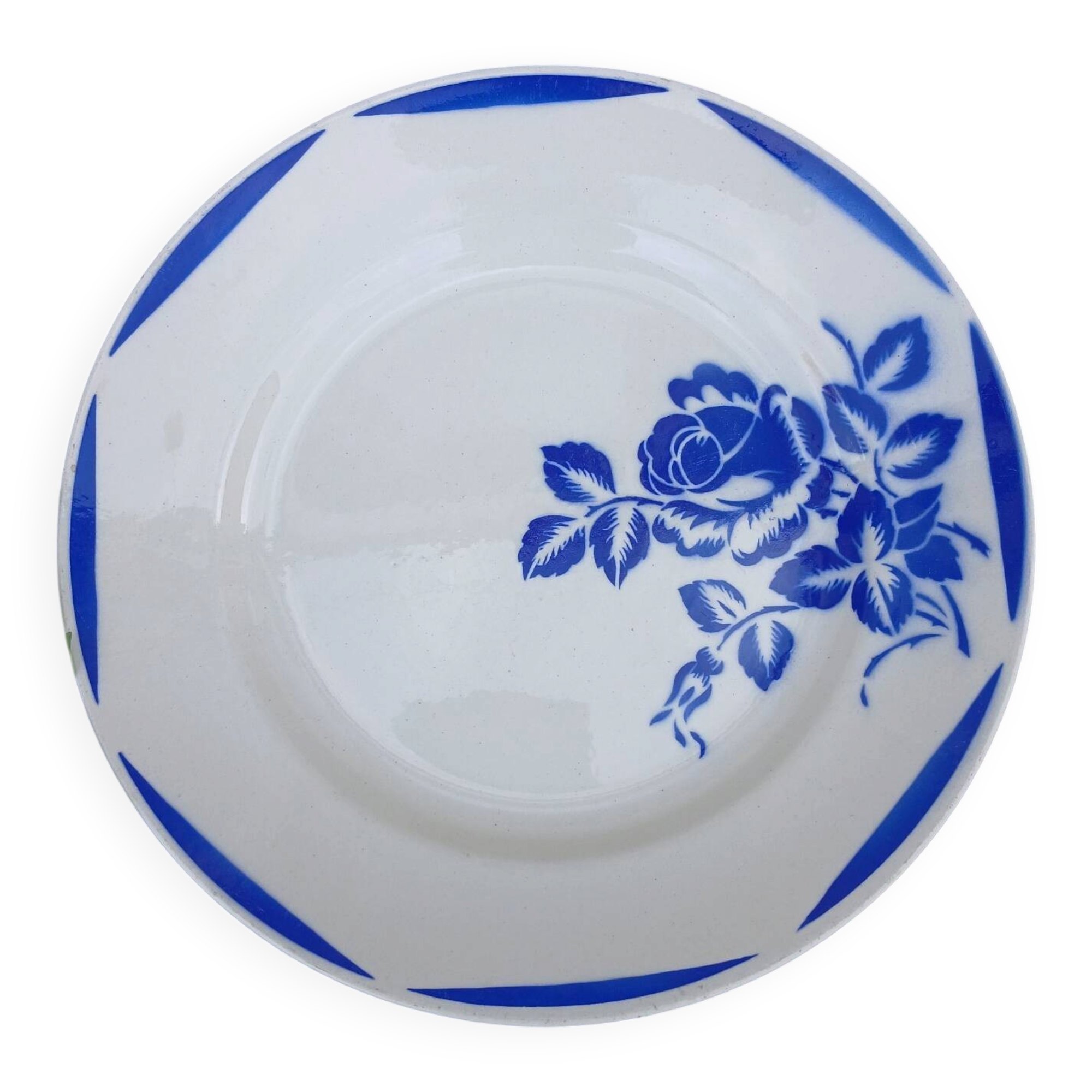 Large round antique Badonviller plate