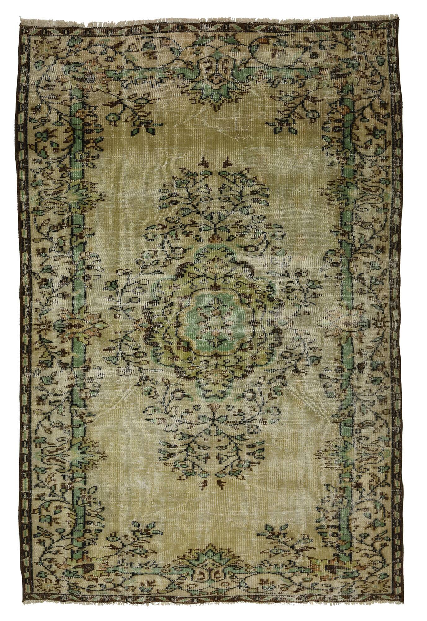 One-of-a-kind turkish handwoven vintage rug - rustic vintage charm 250x 157