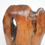 Hand carved wooden tree trunk chair, 1970's