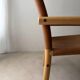 Danish safari armchair beech wood leather 1970s