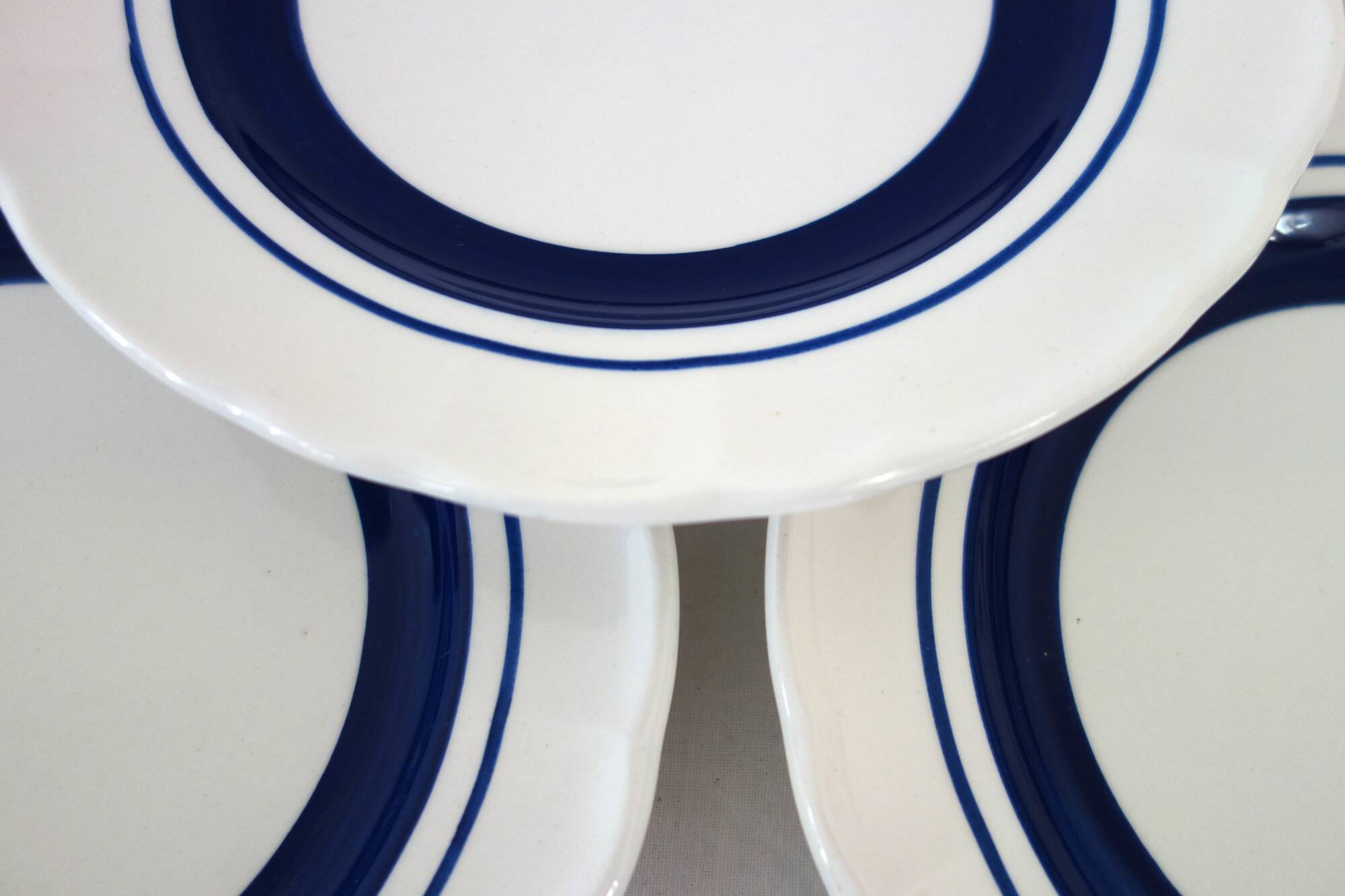 6 white and blue dessert plates, Italy