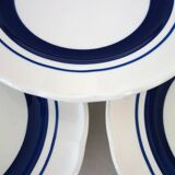 6 white and blue dessert plates, Italy