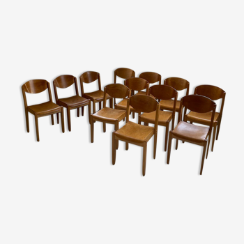 12 80s beech chairs