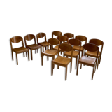 12 80s beech chairs