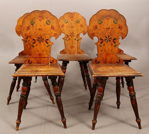 5 kitchen chairs from the late XIXth early XXth Ranka