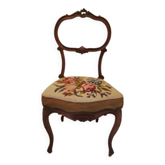 Chaise de chambre ancienne brodée
