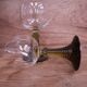 2 verres à vin style Roemer pied vert olive